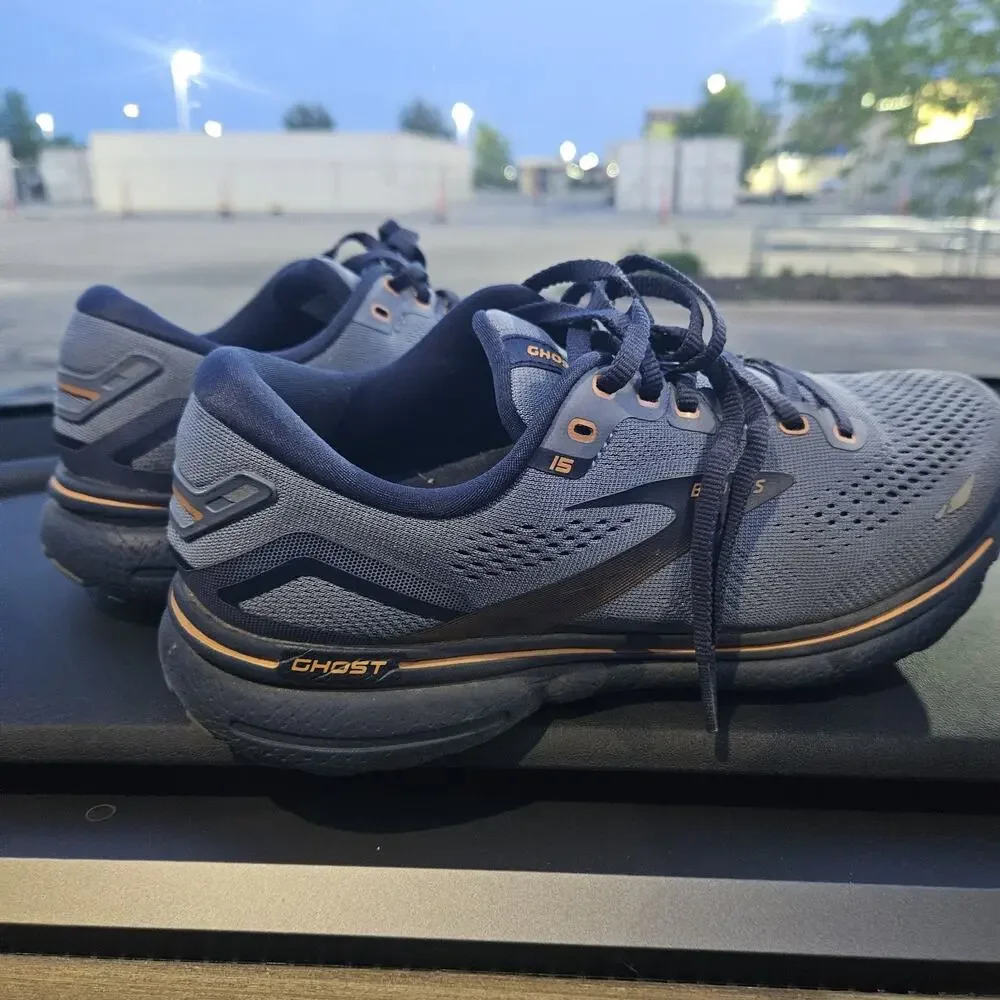 Brooks Ghost 15 1103932E025 Flintstone/Peacoat Running Shoes Men Sz 7 Wide 2E